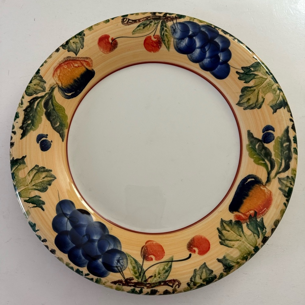 Colorful Made in Italy Autumn/Fruit Pattern Large Dinner/Serving Plate